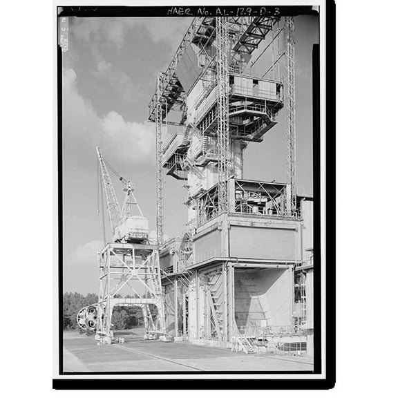 Historic Print, Marshall Space Flight Center, Saturn Propulsion & Structural Test Facility, East Test Area, Huntsville vicinity, Madison County, AL - 2, 18" x 24"