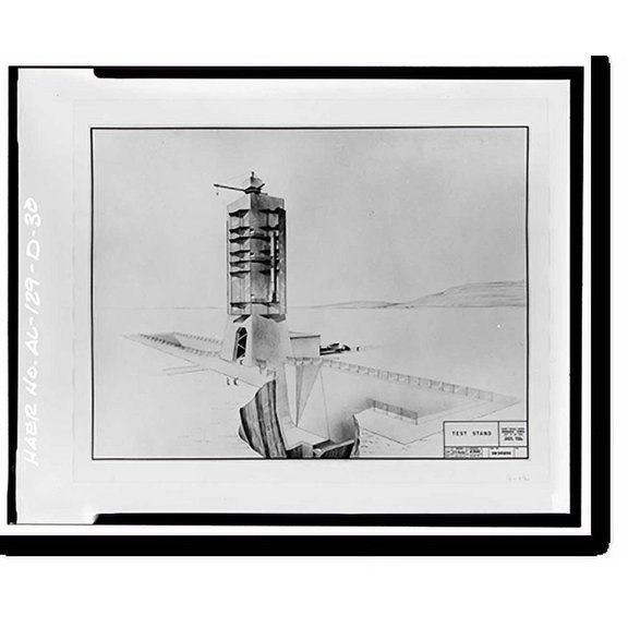 Historic Print, Marshall Space Flight Center, Saturn Propulsion & Structural Test Facility, East Test Area, Huntsville vicinity, Madison County, AL - 24, 16" x 20"
