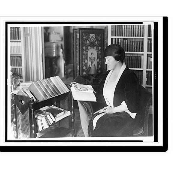 Historic Print, [Mary Roberts Rinehart, three-quarter length, seated, facing left, reading book], 18" x 24"