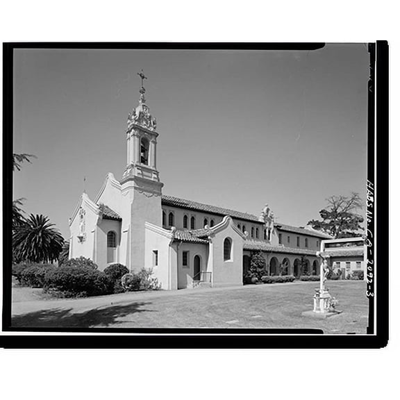 Historic Print, Maryknoll Seminary, 23000 Cristo Rey Drive, Cupertino, Santa Clara County, CA - 3, 18" x 24"