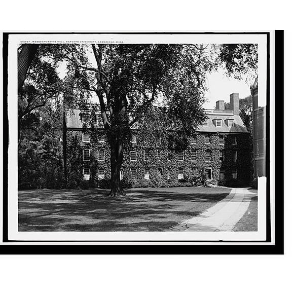 Historic Print, Massachusetts Hall, Harvard University, Cambridge, 16" x 20"