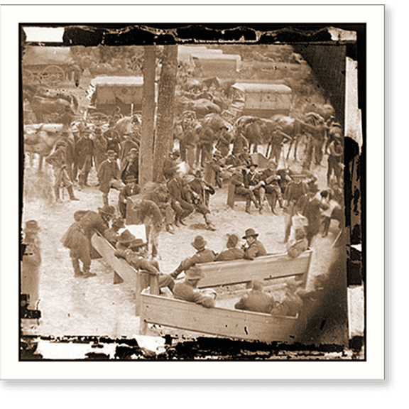 Historic Print, Massaponax Church Va. Council of War: Gen. Ulysses S. Grant examining map held by G, 18" x 24"