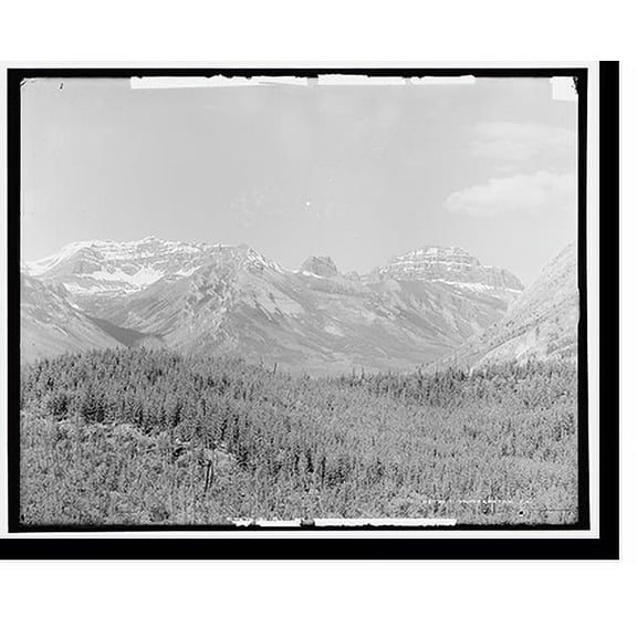 Historic Print, Massive mountain range, Alberta, 16" x 20"