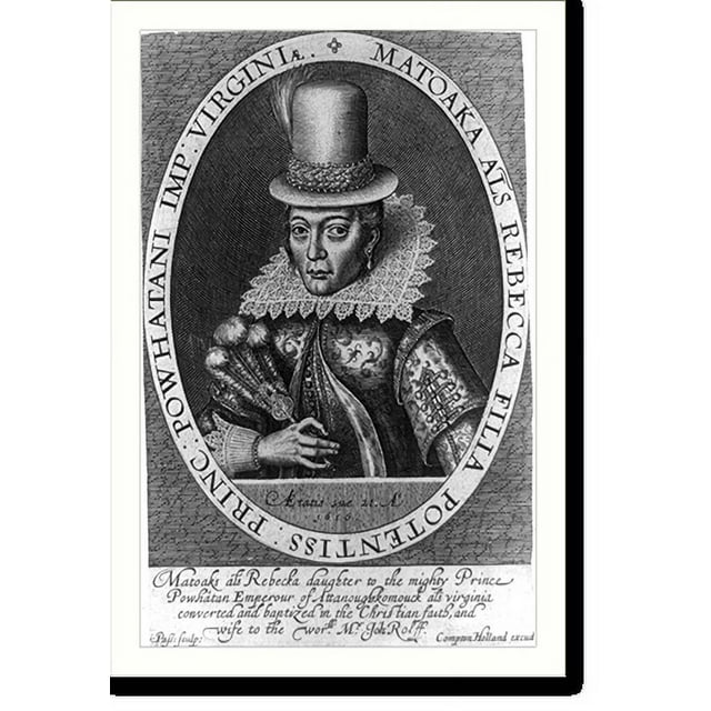 Historic Print, Matoaka als Rebecka daughter to the mighty Prince