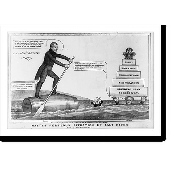Historic Print, Matty's perilous situation up Salt River, 16" x 20"