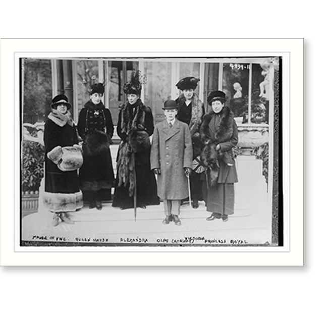 Historic Print, Maude of Fife, Queen Maude, Alexandra, Olaf of Norway, Victoria, Princess Royal
