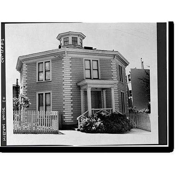Historic Print, McElroy Octagon House, 2645 Gough Street (moved), San Francisco, San Francisco County, CA - 4, 16" x 20"