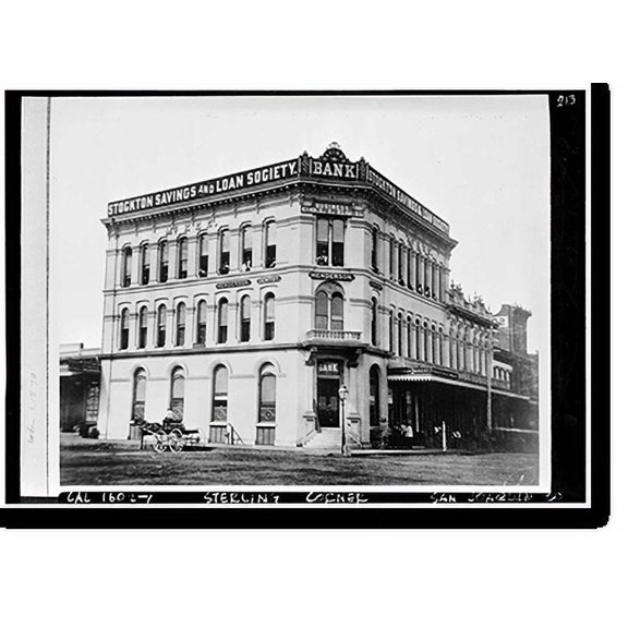 Historic Print, McKee Block, Main & Hunter Streets, Stockton, San Joaquin County, CA, 18" x 24"