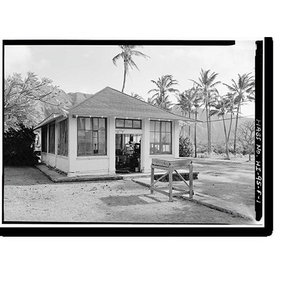 Historic Print, McVeigh Home, Pool Hall, Moloka'i Island, Kalaupapa, Kalawao County, HI, 18" x 24"