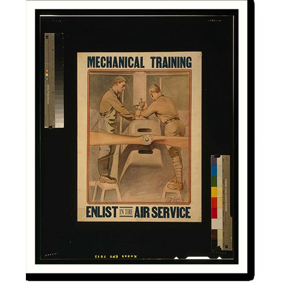 Historic Print, Mechanical training. Enlist in the Air Service. Otho Cushing Capt. A.S. U.S.A., 18" x 24"