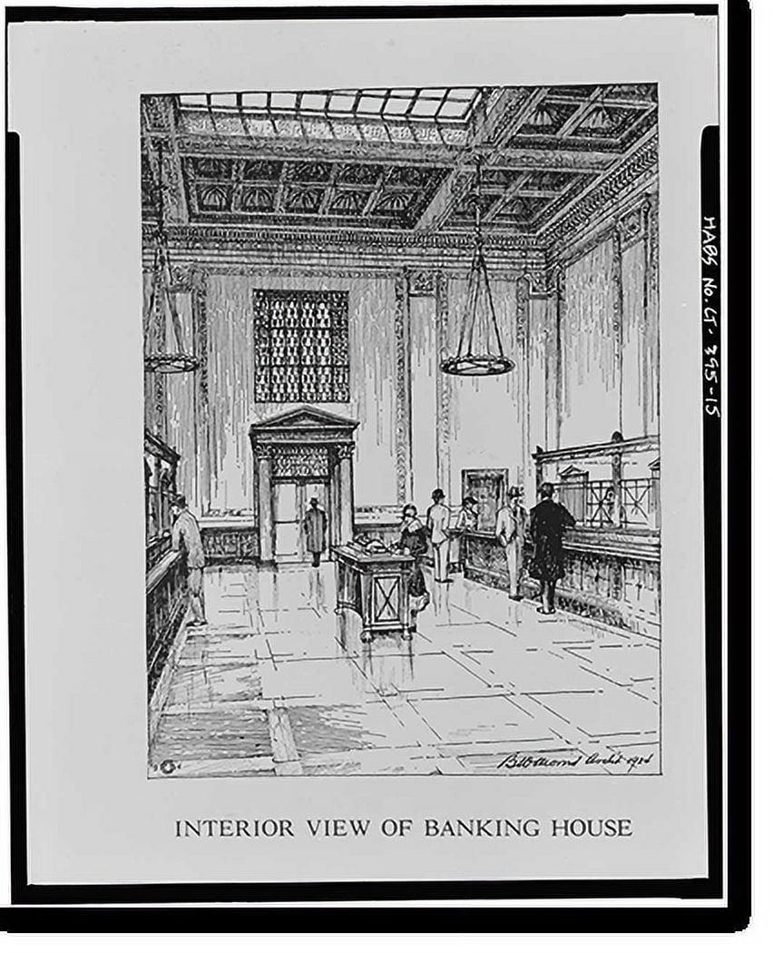 Historic Print, Mechanics Savings Bank Building, 80 Pearl Street