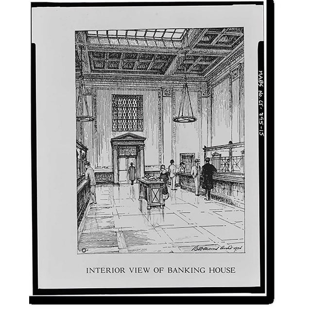 Historic Print, Mechanics Savings Bank Building, 80 Pearl Street