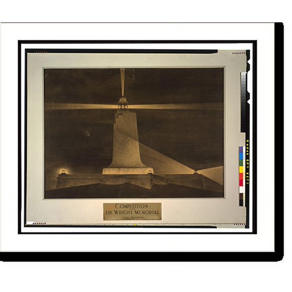 Historic Print, [Memorial (Wright Memorial"), Kitty Hawk, North Carolina. Side elevation rendering]", 18" x 24"