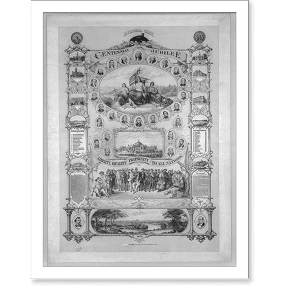 Historic Print, Memorial chart centennial jubilee, 16" x 20"