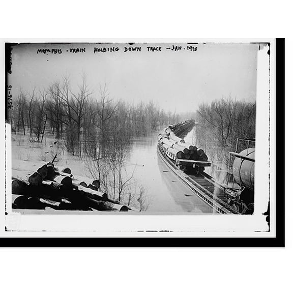 Historic Print, Memphis - train holding down track, 18" x 24"