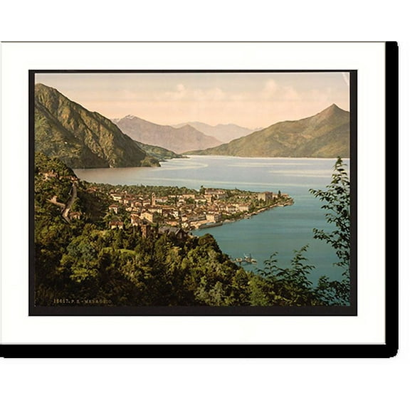 Historic Print, Menaggio general view Como Lake of Italy - 2, 16" x 20"