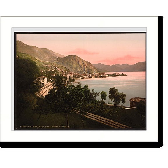 Historic Print, Menaggio general view Como Lake of Italy - 3, 18" x 24"