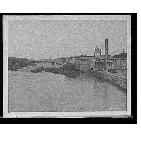 Historic Print, Merrimack River at Manchester, N.H., 18" x 24"