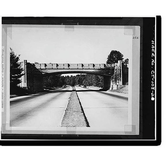 Historic Print, Merritt Parkway, Congress Street Bridge, Spanning Merritt Parkway, Fairfield, Fairfield County, CT - 2, 16" x 20"