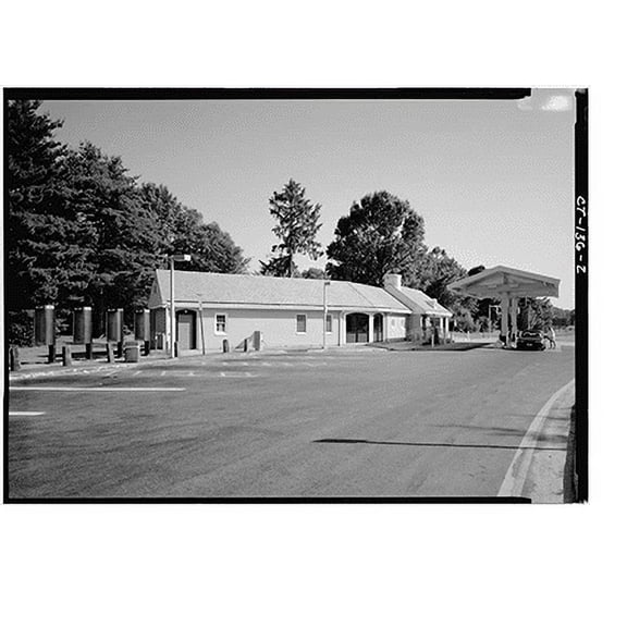 Historic Print, Merritt Parkway, (Northbound) Fairfield Service Station, Abutting South side of Merritt Parkway, Fairfield, Fairfield County, CT - 2, 16" x 20"
