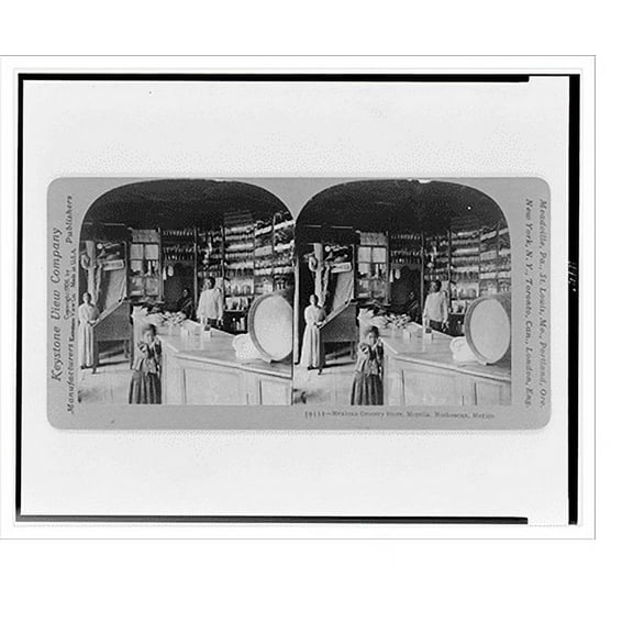 Historic Print, Mexican grocery store Morelia Michoacan Mexico, 16" x 20"