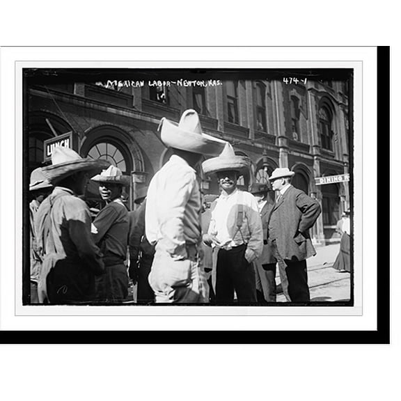 Historic Print, Mexican laborers, Newton, Kansas, 18" x 24"
