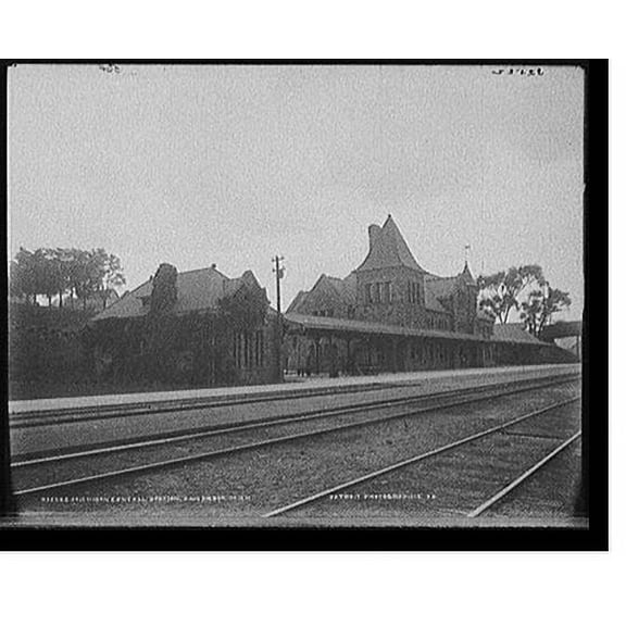 Historic Print, Michigan Central Station, Ann Arbor, Mich., 16" x 20"