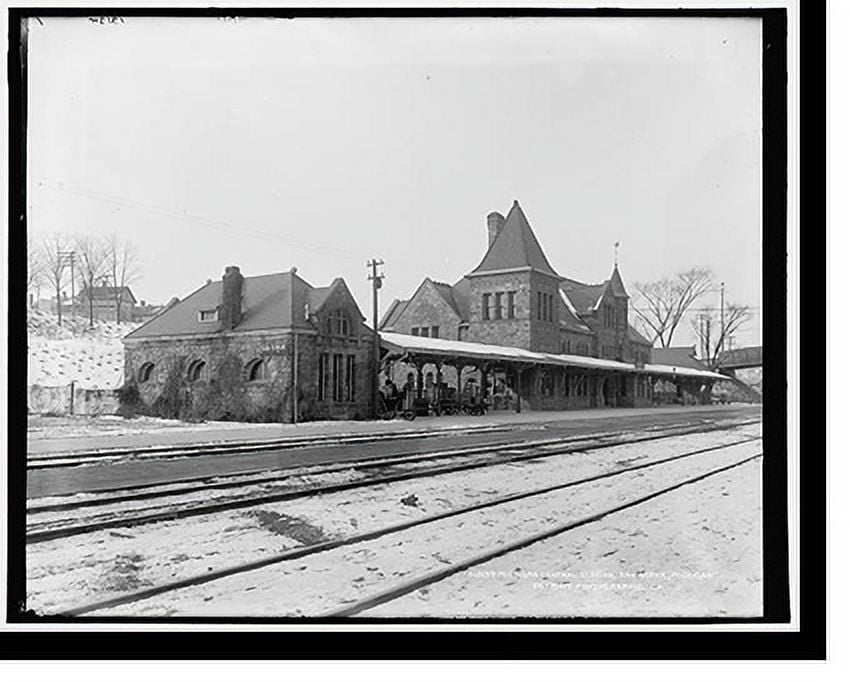 Historic Print, Michigan Central Station, Ann Arbor, Michigan, 16" x 20