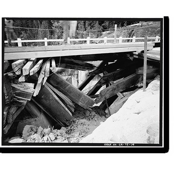 Historic Print, Middle Fork Stanislaus River Bridge, Spans Middle Fork Stanislaus River at State Highwa, Dardanelle vicinity, Tuolumne County, CA - 14, 18" x 24"