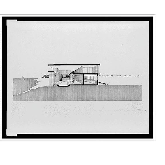Historic Print, [Milam residence, Ponte Vedra Beach, Florida. Section perspective] - 2, 16" x 20"
