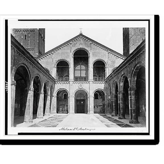 Historic Print, Milan. S. Ambrogio, 18" x 24"