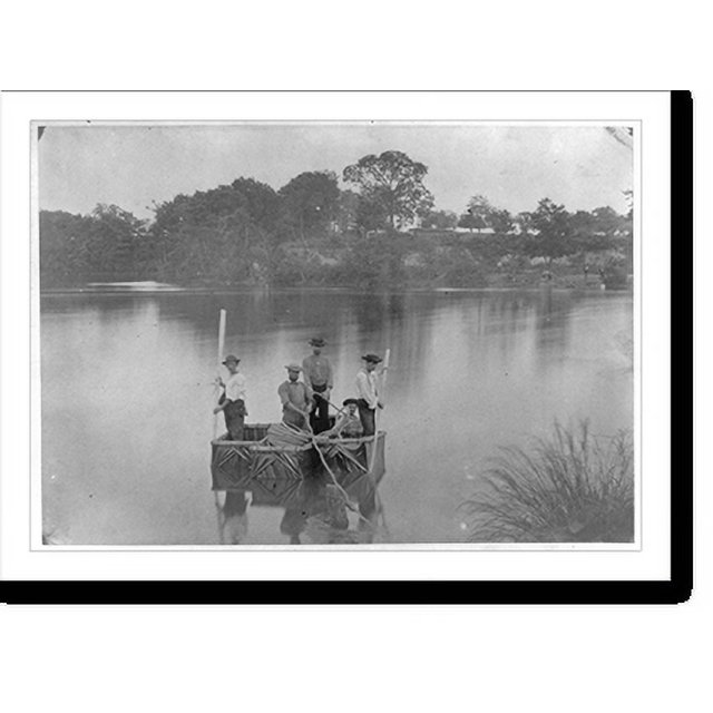 Historic Print, [Military construction in northern Virginia five men