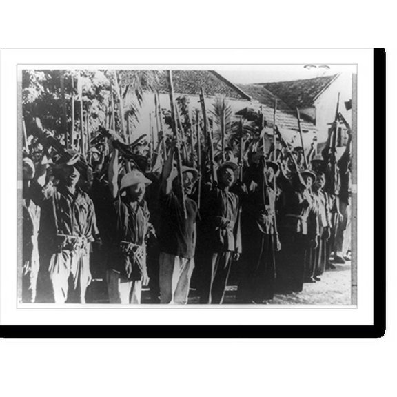 Historic Print, Militiamen in Yen So, village in the outskirts of Hanoi, welcome the victories in the struggle against the enemy, 18" x 24"