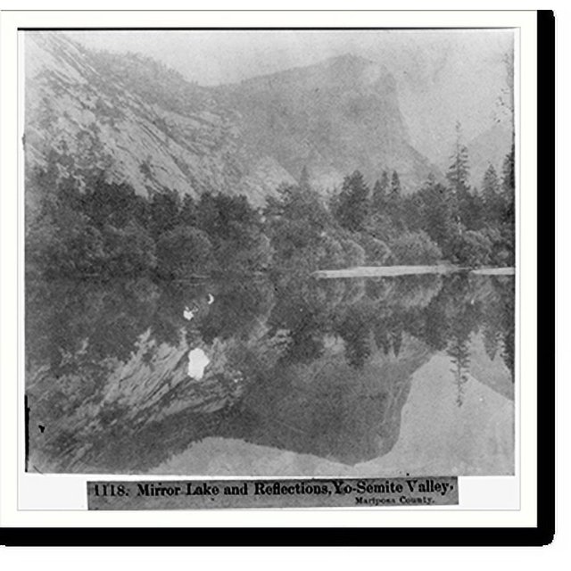 Historic Print, Mirror Lake and Reflections, Yosemite Valley, Mariposa