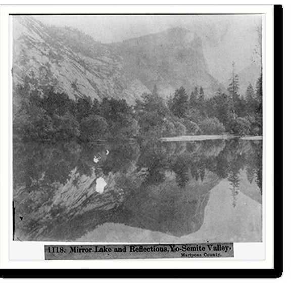 Historic Print, Mirror Lake and Reflections, Yosemite Valley, Mariposa County, 16" x 20"