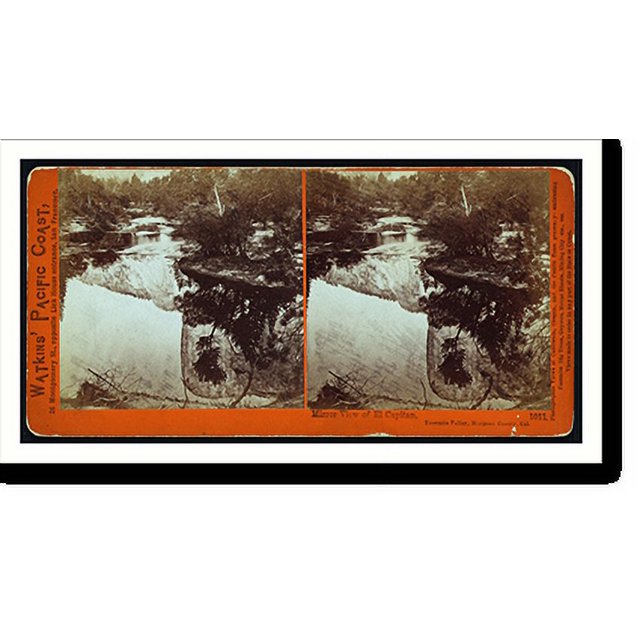 Historic Print, Mirror view of El Capitan Yosemite Valley Mariposa