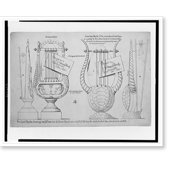 Historic Print, [Miscellaneous objects. Card rack and music stand design], 16" x 20"