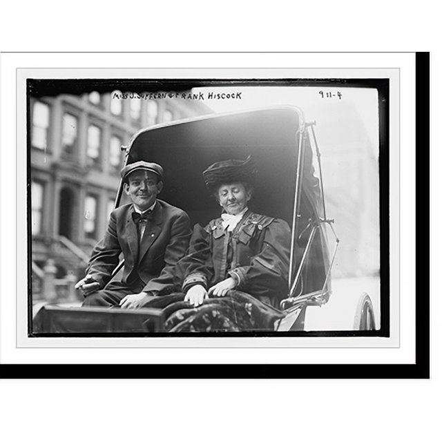 Historic Print, Miss J. Suffern and Frank Hiscock, in carriage, New