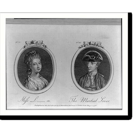 Historic Print, Miss L. n [and] the martial lover, 16" x 20"