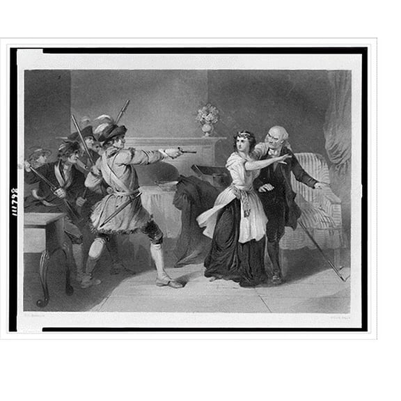 Historic Print, Miss Langston shielding her father.T.H. Matteson ; Alfred Jones., 16" x 20"