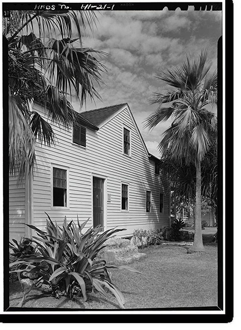 Historic Print, Mission Frame House, King & Kawaiahao Streets, Honolulu
