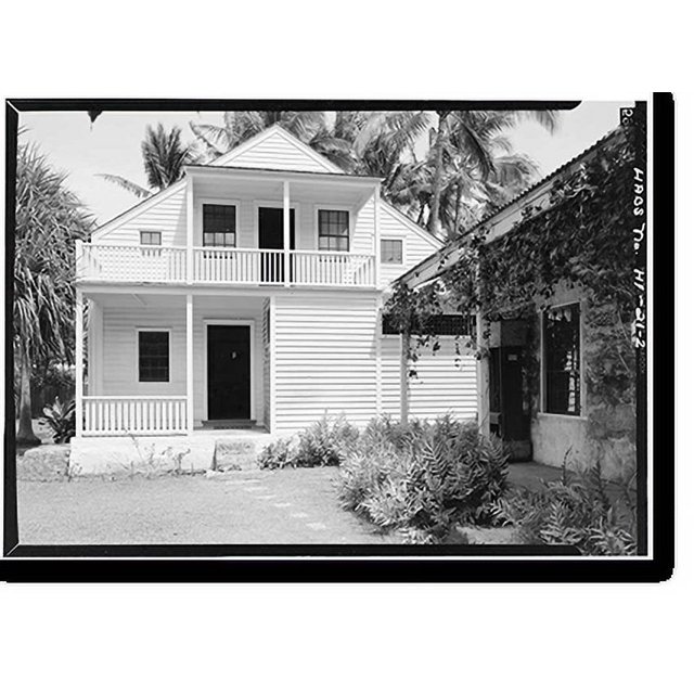 Historic Print, Mission Frame House, King & Kawaiahao Streets, Honolulu
