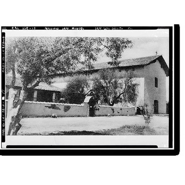 Historic Print, Mission San Miguel Arcangel, Highway 101, San Miguel
