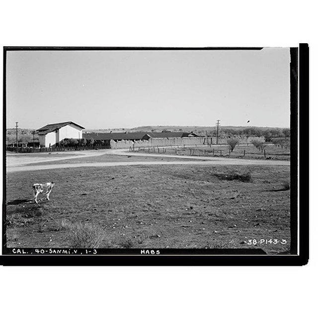 Historic Print, Mission San Miguel Arcangel, Highway 101, San Miguel