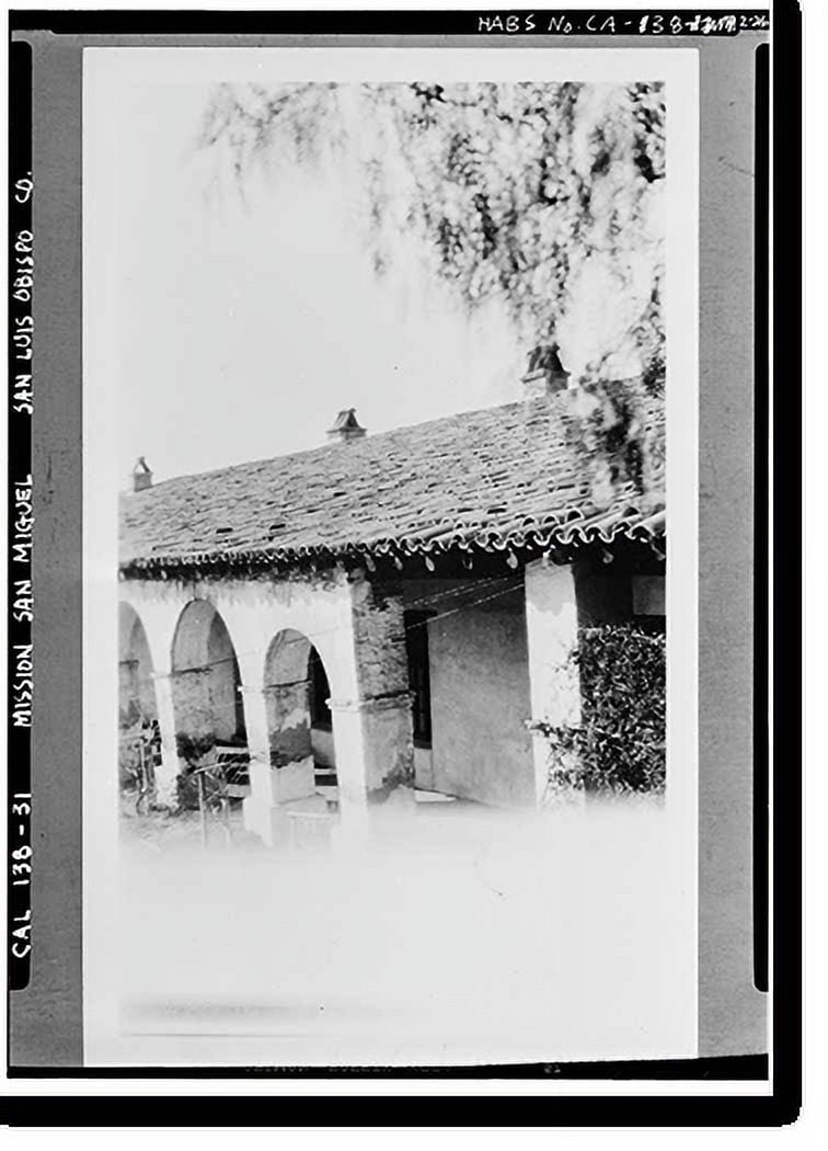 Historic Print, Mission San Miguel Arcangel, Highway 101, San Miguel