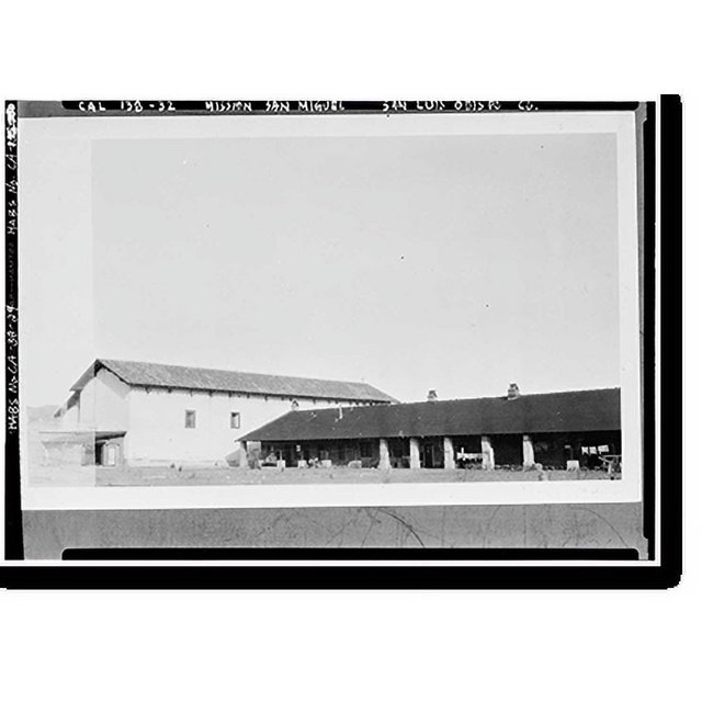 Historic Print, Mission San Miguel Arcangel, Highway 101, San Miguel