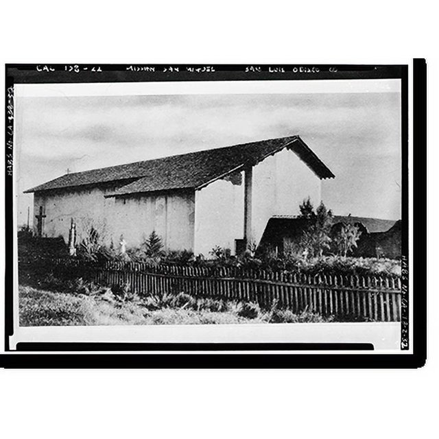 Historic Print, Mission San Miguel Arcangel, Highway 101, San Miguel