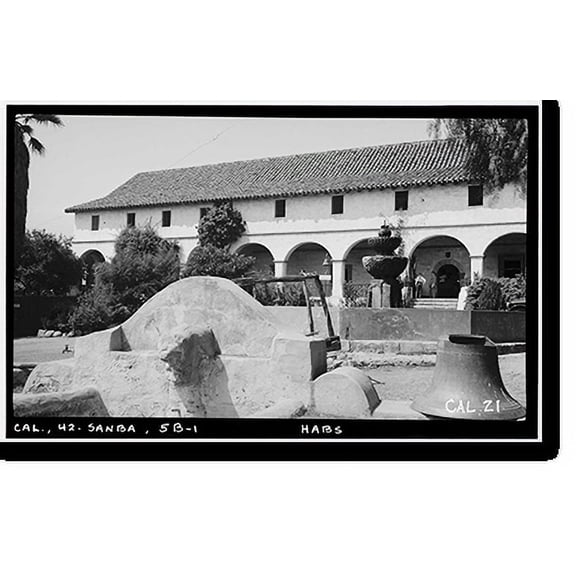 Historic Print, Mission Santa Barbara, Laguna Street & Mission Canyon Road, Santa Barbara, Santa Barbara County, CA - 9, 18" x 24"