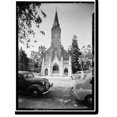 Historic Print, Mission Santa Cruz, Emmet & School Streets, Santa Cruz