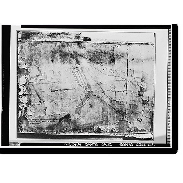 Historic Print, Mission Santa Cruz, Emmet & School Streets, Santa Cruz